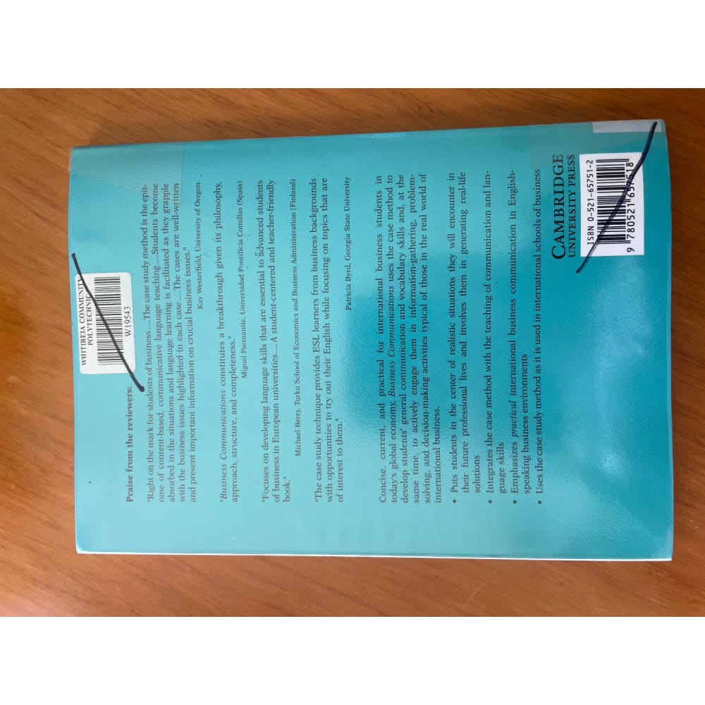 Business communications international case studies in english - print books book - business - condition: used - non