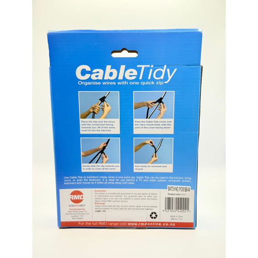 Cabletidy - organise wires with one quick zip - grey - cable clips stationery