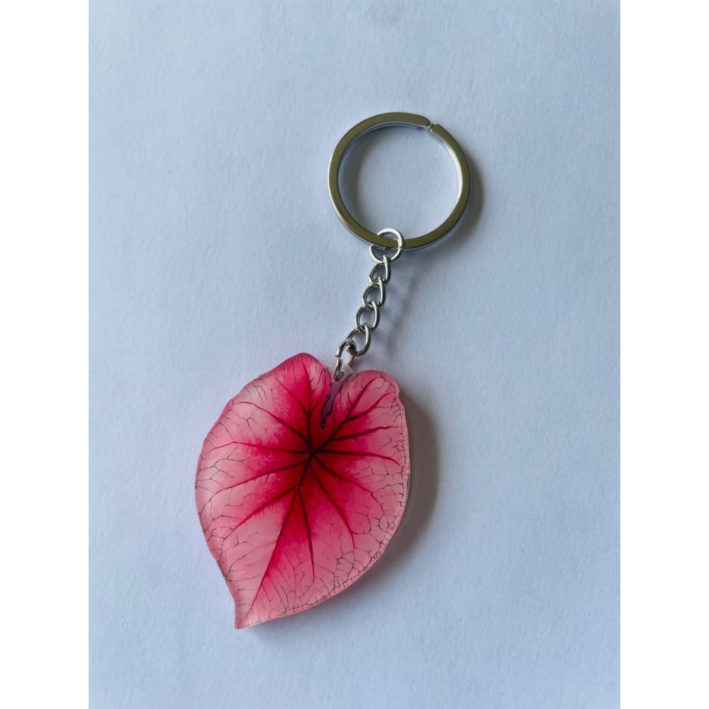 Caladium leaf keychain - botanical accessory - keychains home&living materials