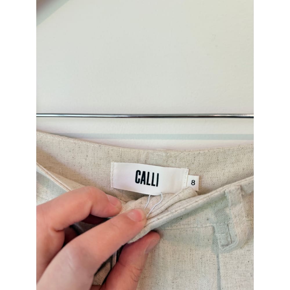 Calli size 8 charlie linen blend pants - pants bottom womenâs apparel