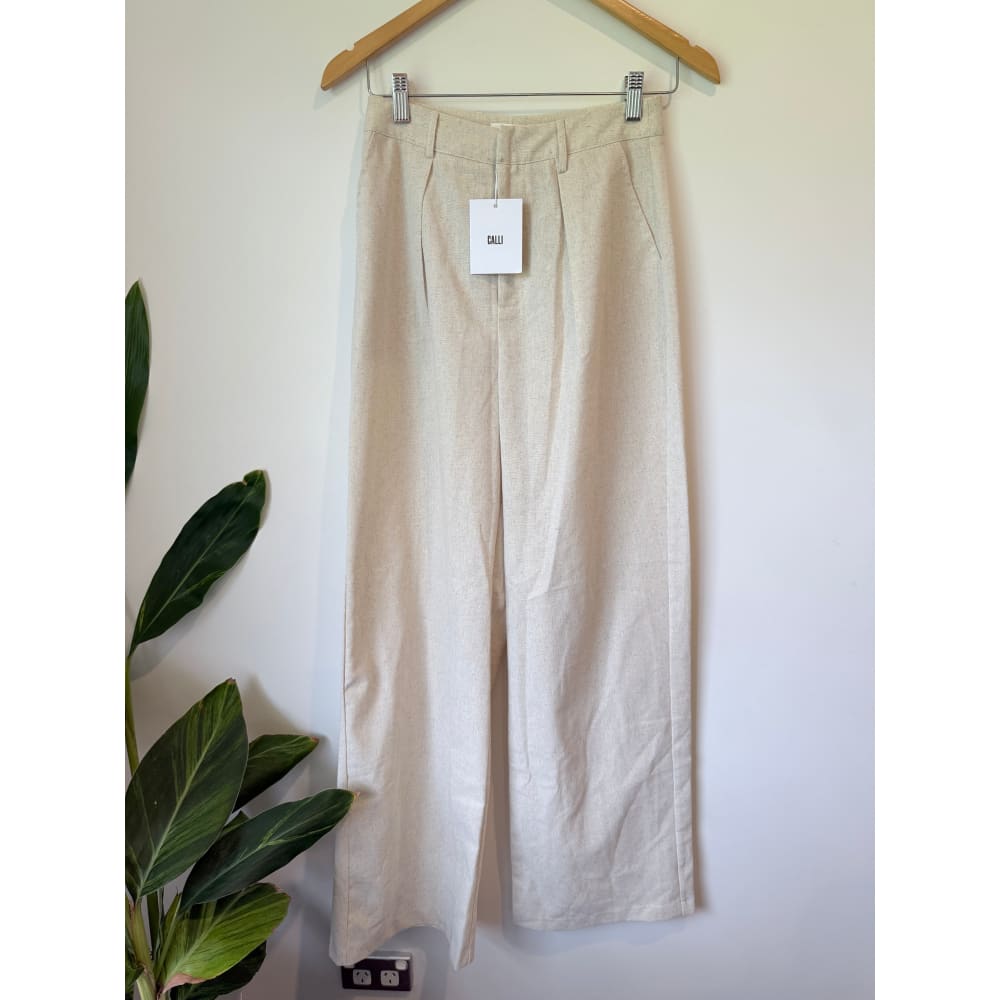 Calli size 8 charlie linen blend pants - pants bottom womenâs apparel