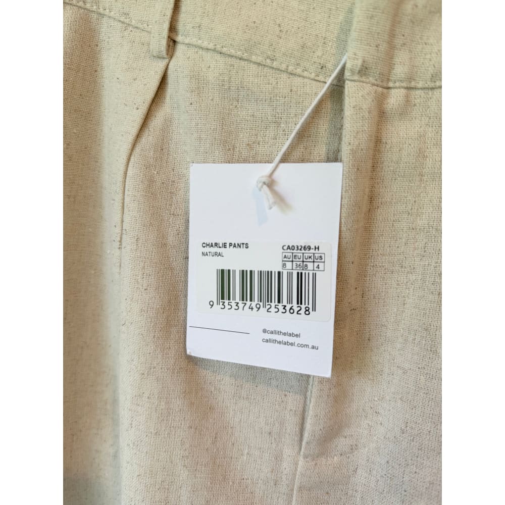 Calli size 8 charlie linen blend pants - pants bottom womenâs apparel