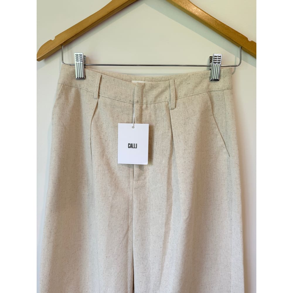 Calli size 8 charlie linen blend pants - pants bottom womenâs apparel