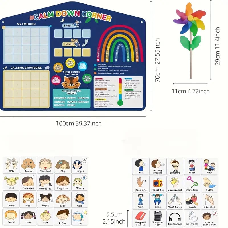 Calm down corner emotion chart - educational toys printed media