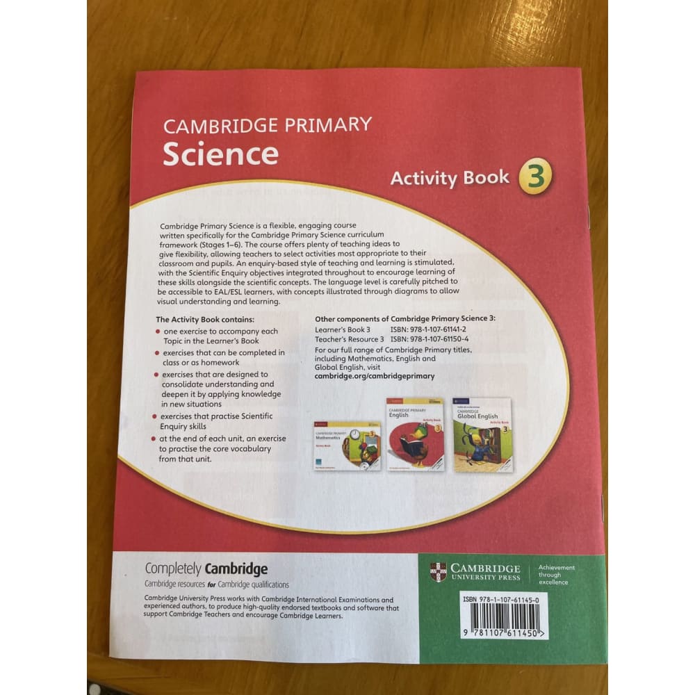 Cambridge primary science activity workbooks 2 & 3 - print books book - educational - science printed media