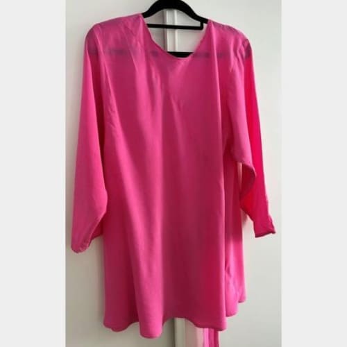 Carly harris magnolia wrap blouse – size 3 (nz 12 fit) – green & pink - blouses top women’s apparel