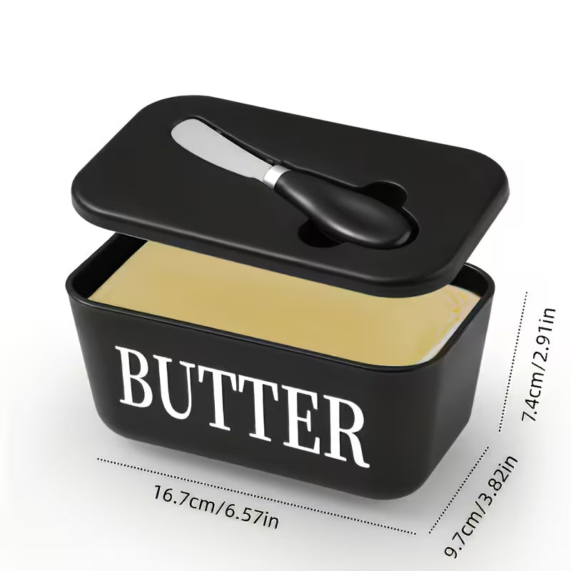 Black Plastic Butter Dish