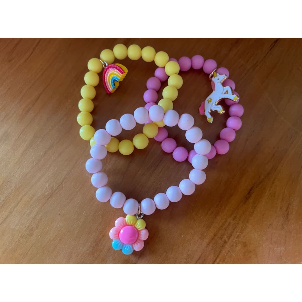 Adorable unicorn rainbow and flower bracelets for kids - bracelets bracelet fashion accessories