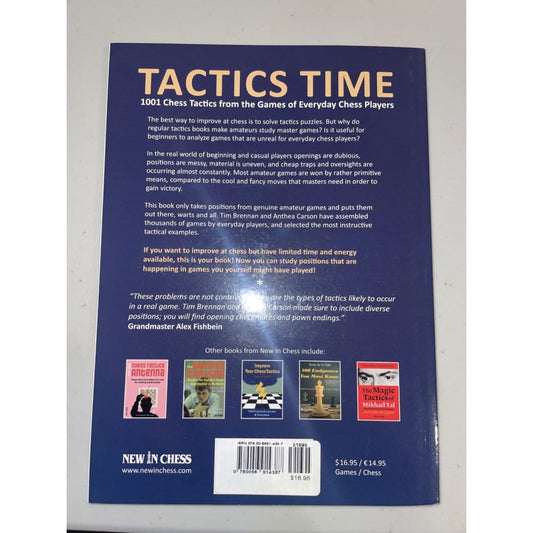 Tactics time: 1001 chess tactics - tim brennan & anthea carson - print books book - books non-fiction humour - games