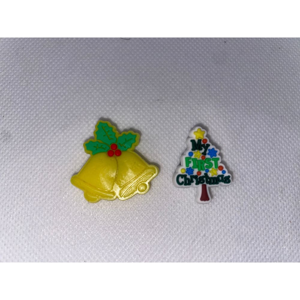 2x christmas themed shoe charms for clogs - shoe accessories clogs - shoe accessories - shoe charms fashion accessories