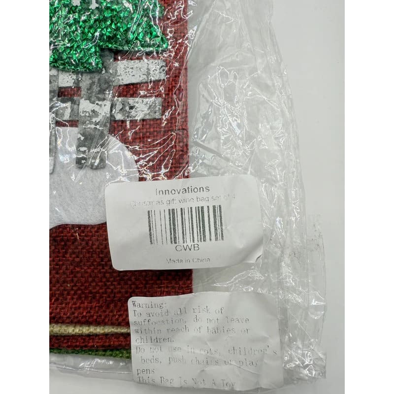 Innovations 4 pack of christmas wine bags - holiday stockings seasonal & holidays decorations