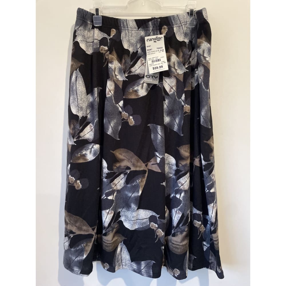 City collection abstract midi skirt – size m/l – camel black or forest print – bnwt – rrp $59.99 - camel black leaf