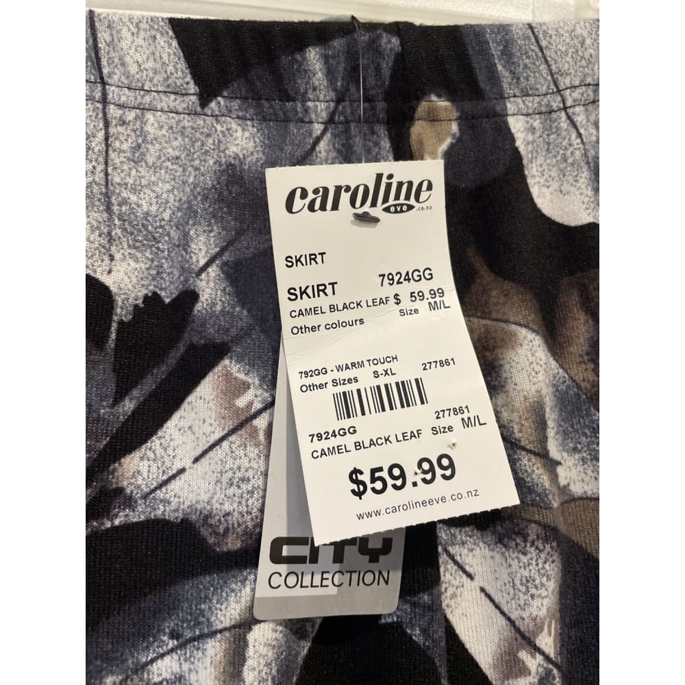 City collection abstract midi skirt – size m/l – camel black or forest print – bnwt – rrp $59.99 - skirts bottom