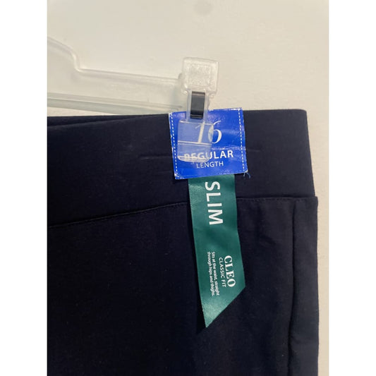 Bnwt city collection size 16 regular cleo fit slim leg pant - navy - pants clothing & fashion - pants women’s apparel