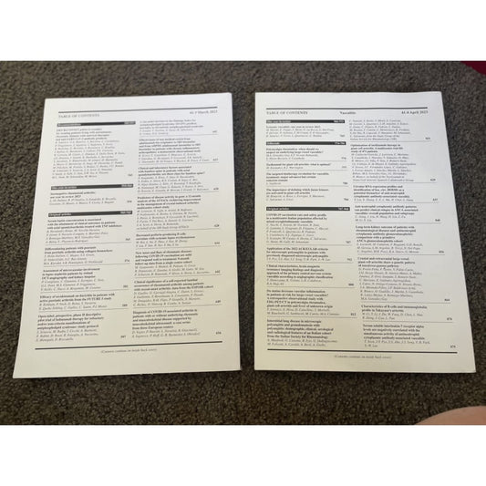Clinical & experimental rheumatology vol 41 no 3 & 4 - print books book - condition: used - medical - research printed