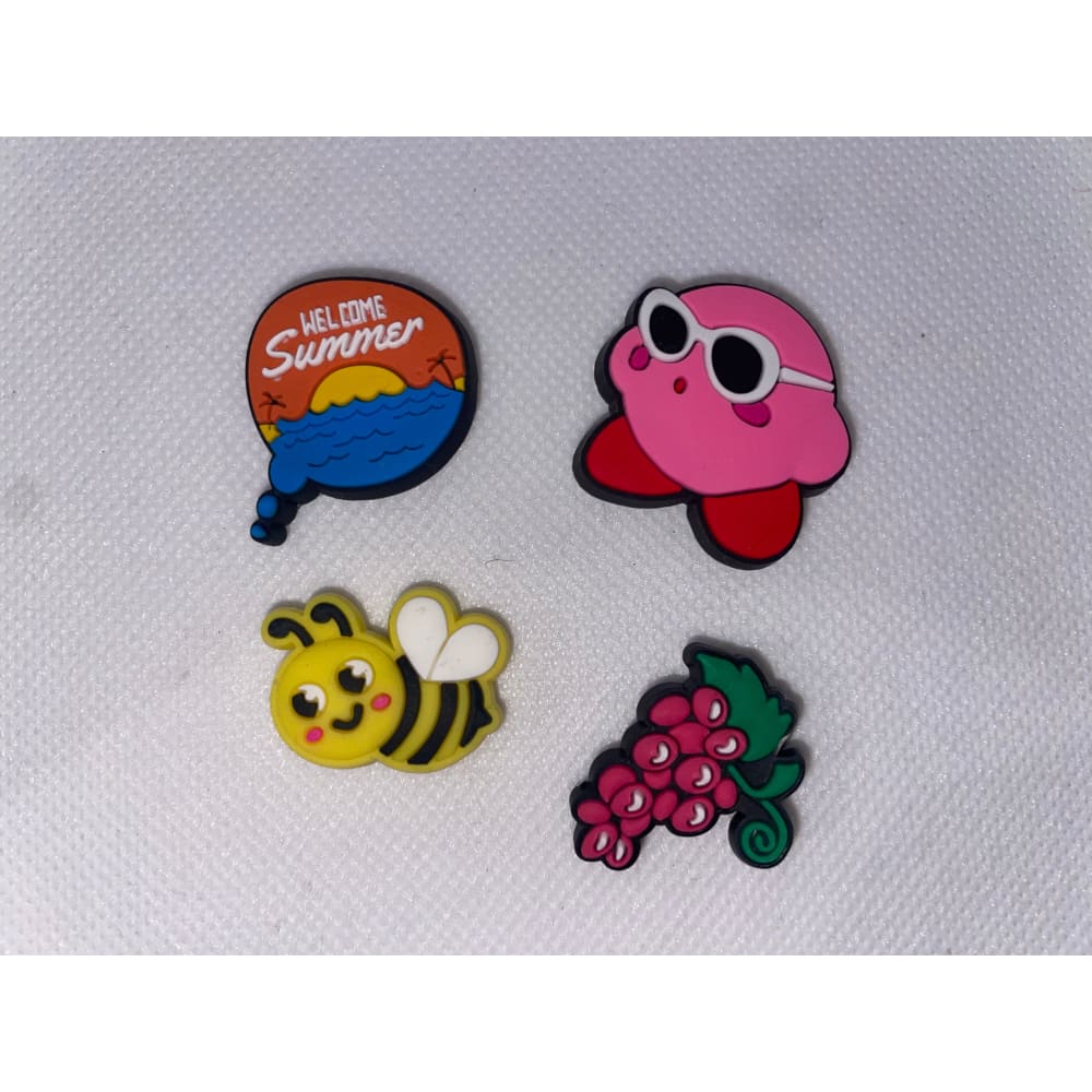 4x mixed summer shoe charms for clogs - shoe accessories clogs - shoe accessories - shoe charms fashion accessories