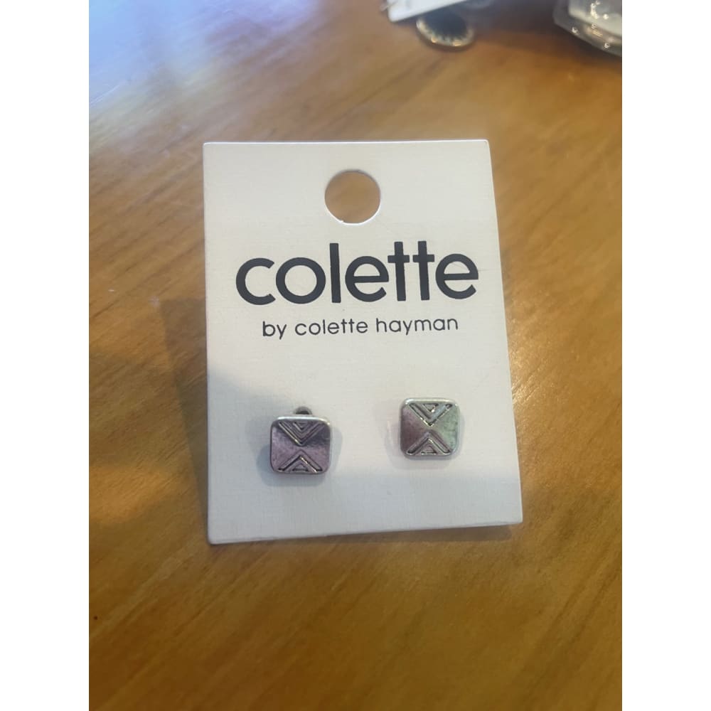 Colette hayman earrings – brand new – assorted styles available - flat square metal stud - earrings earrings - jewelry