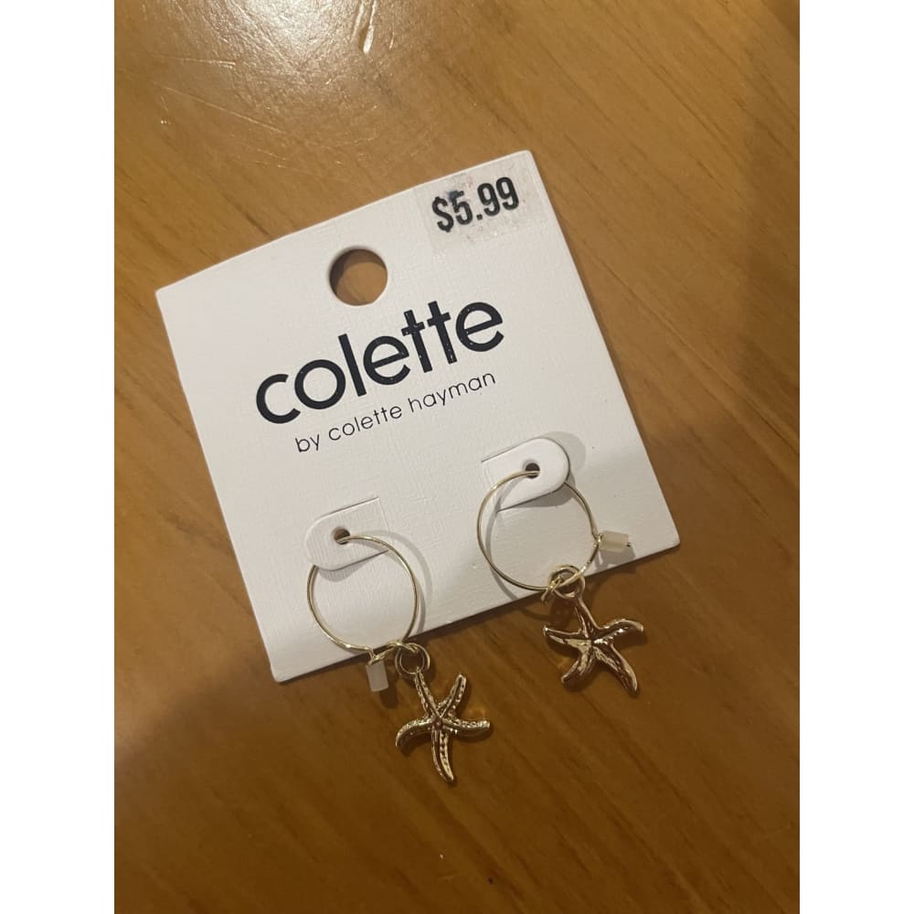 Colette hayman earrings - hoop starfish charm - earrings earrings - jewelry fashion accessories