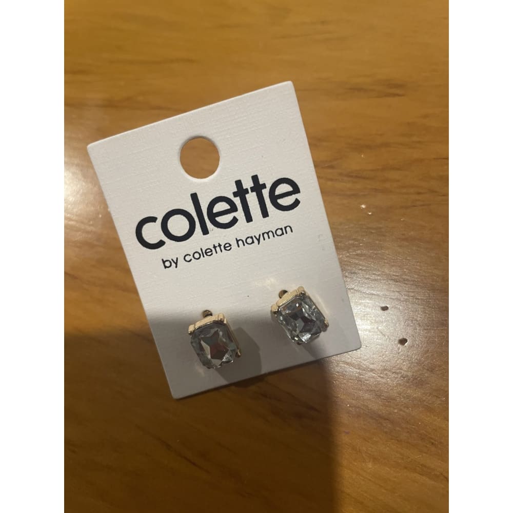 Colette hayman earrings - square stud crystal - earrings earrings - jewelry fashion accessories