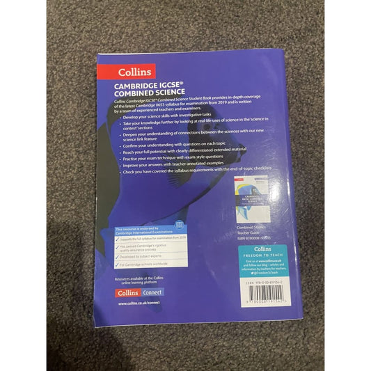 Collins cambridge igsce combined science student book - print books book - educational - science printed media