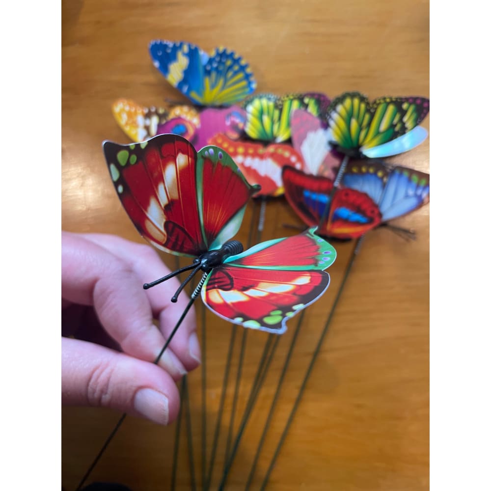 10x colorful butterfly garden stakes - decor home&living materials