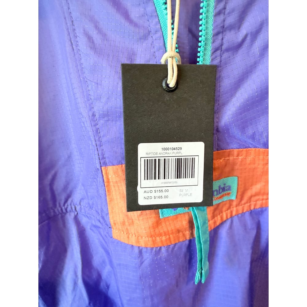 Columbia size m purple riptide windbreaker jacket rrp $165.00 - windbreakers