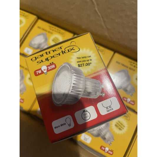 10x superlux gu10 7w energy saver fluorescent lamp sbf50-7guww - compact fluorescent lamps home & living - lamp