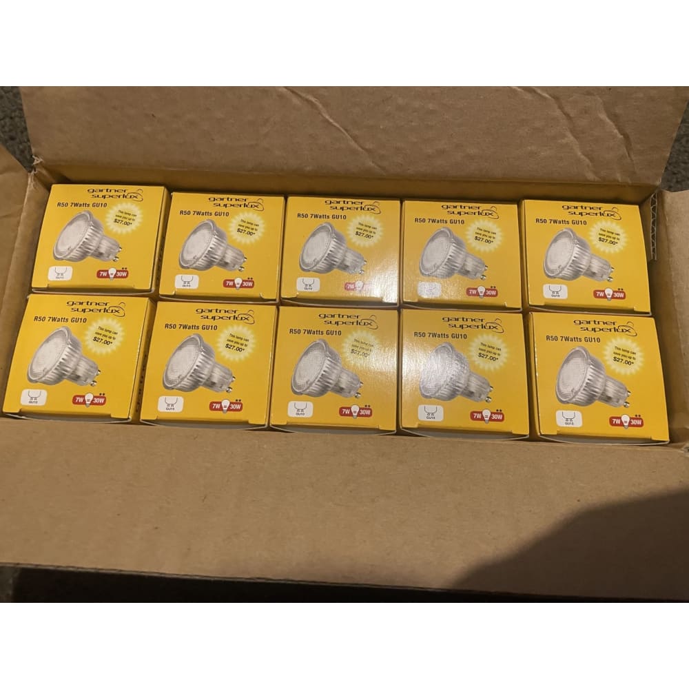10x superlux gu10 7w energy saver fluorescent lamp sbf50-7guww - compact fluorescent lamps home & living - lamp