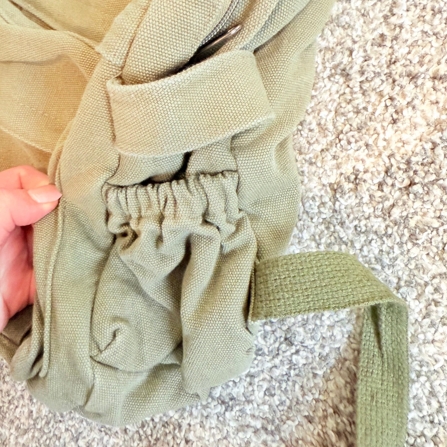 Compact khaki canvas backpack - backpacks home&living materials