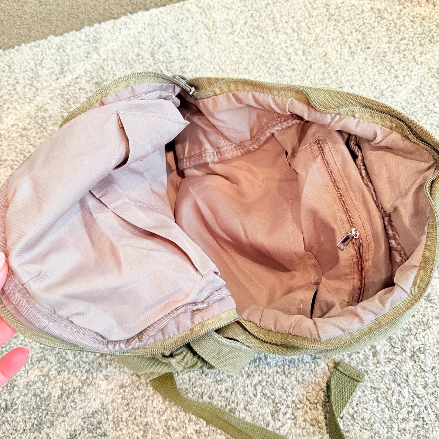 Compact khaki canvas backpack - backpacks home&living materials