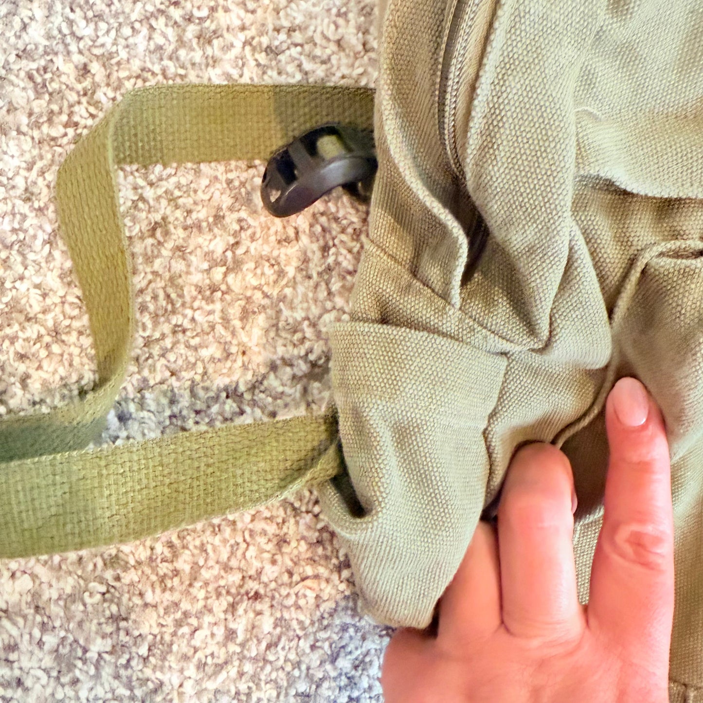 Compact khaki canvas backpack - backpacks home&living materials