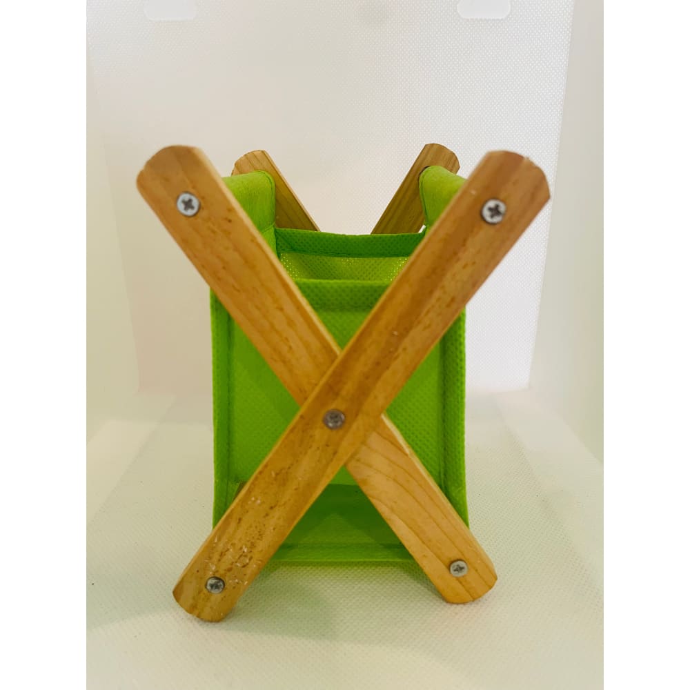 Tiny compact foldable wooden-cloth organizer – brand new – handy storage with multiple options - household storage bags