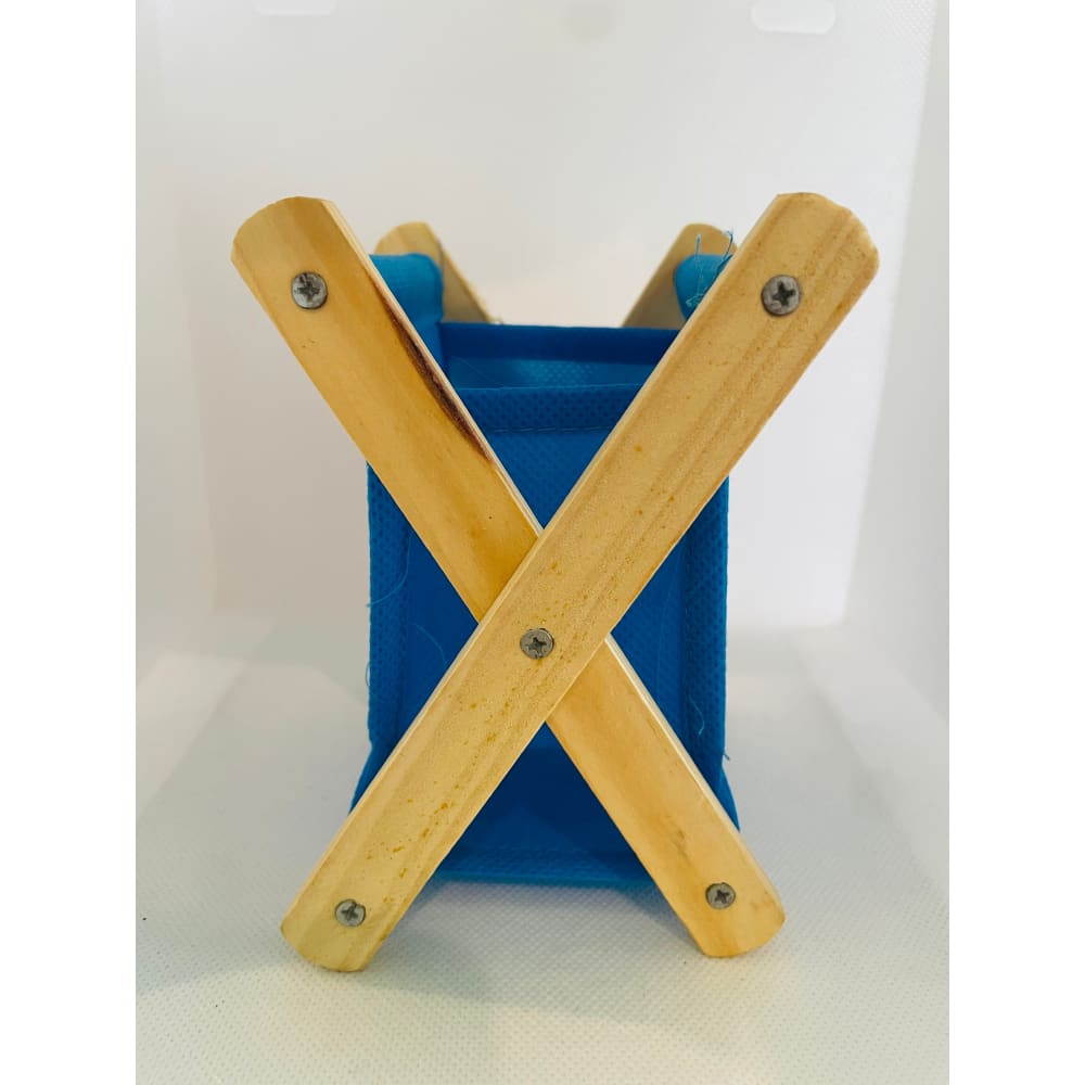 Tiny compact foldable wooden-cloth organizer – brand new – handy storage with multiple options - household storage bags