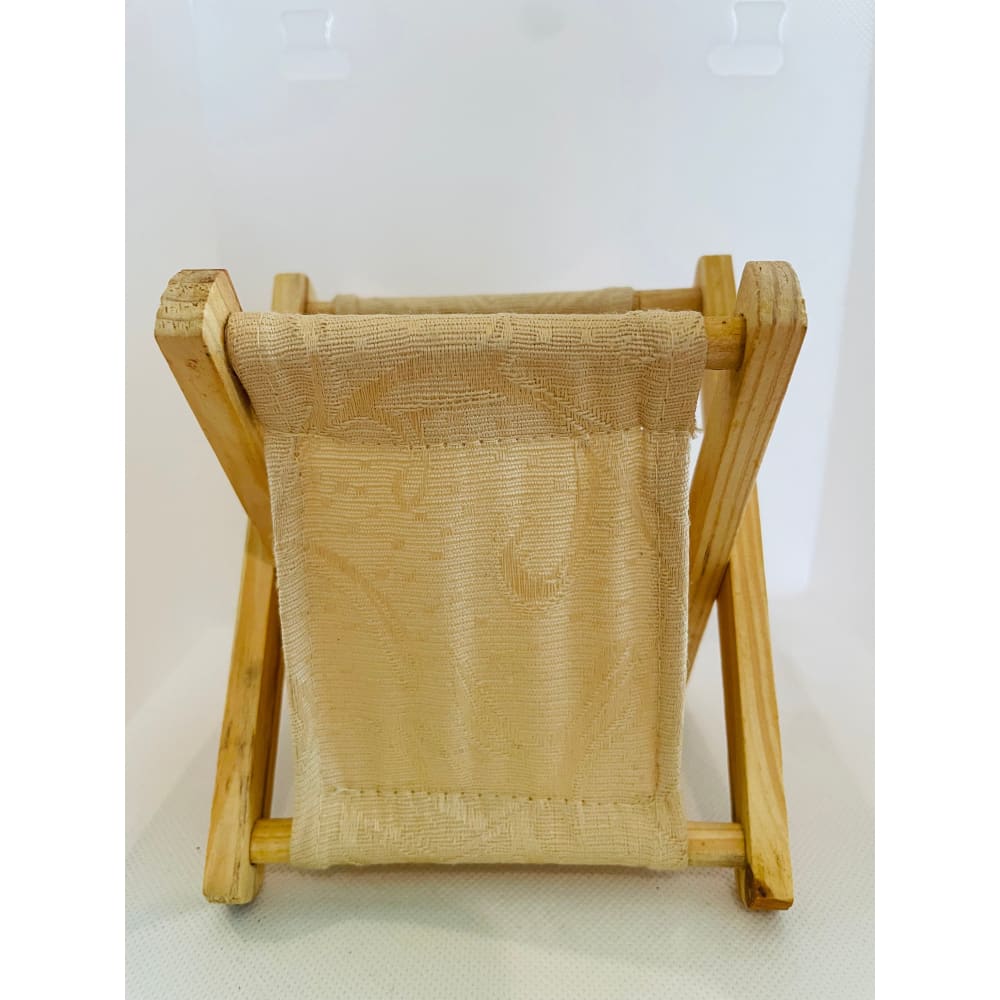 Tiny compact foldable wooden-cloth organizer – brand new – handy storage with multiple options - light brown