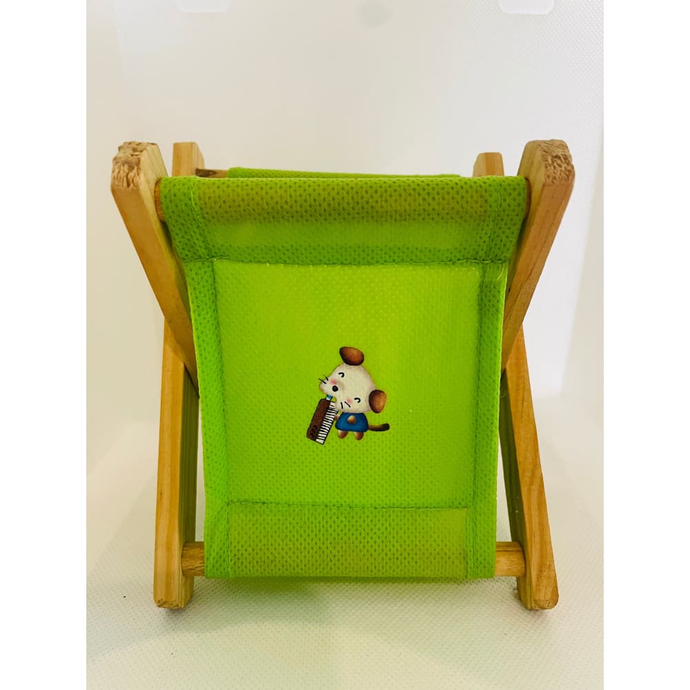 Tiny compact foldable wooden-cloth organizer – brand new – handy storage with multiple options - light green