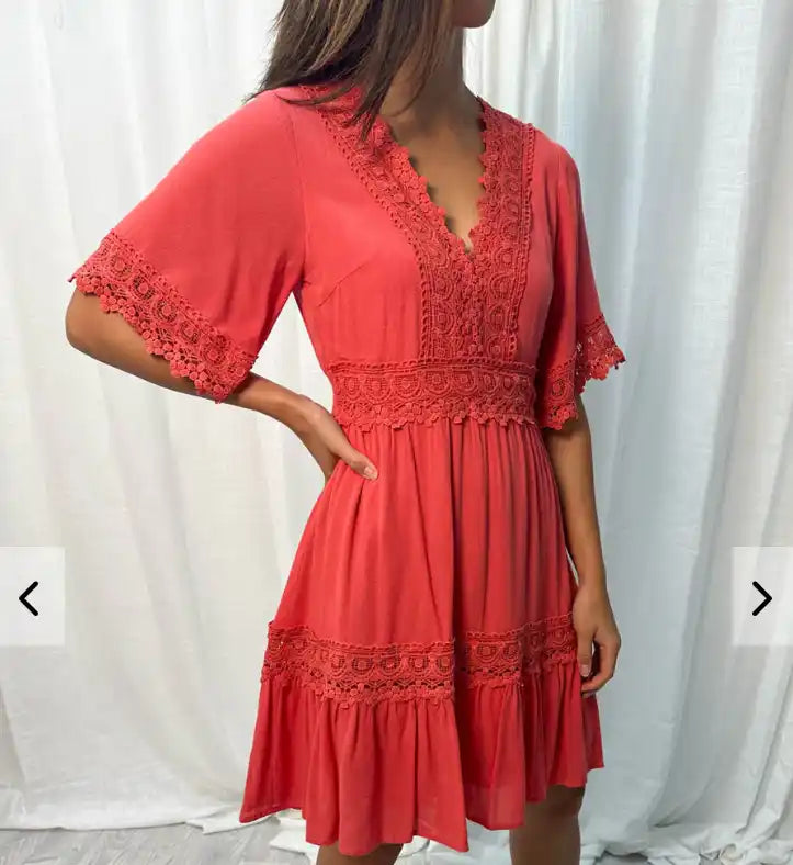 Vine apparel solana dress - watermelon - size 16 - dresses top women’s apparel