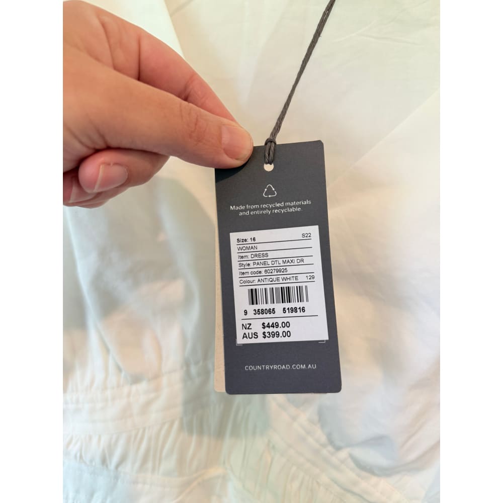 Country road size 16 white v-neck linen blend dress rrp $499.99 - dresses top women’s apparel