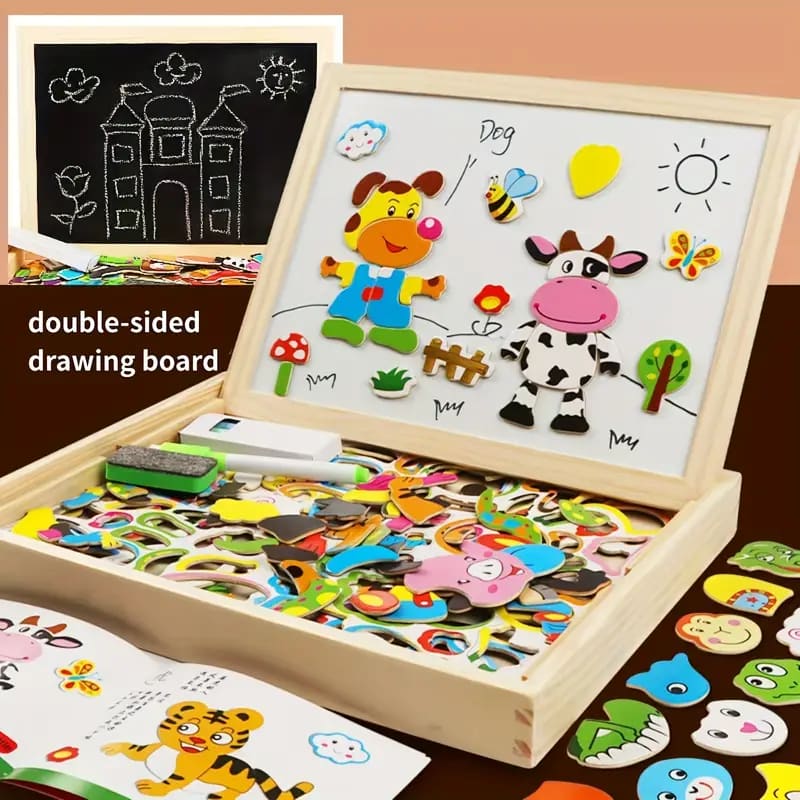 120pc magnetic activity puzzle & drawing boards - puzzles toys toys