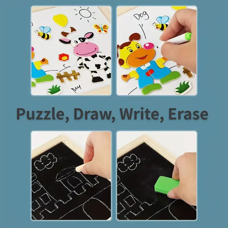 120pc magnetic activity puzzle & drawing boards - puzzles toys toys