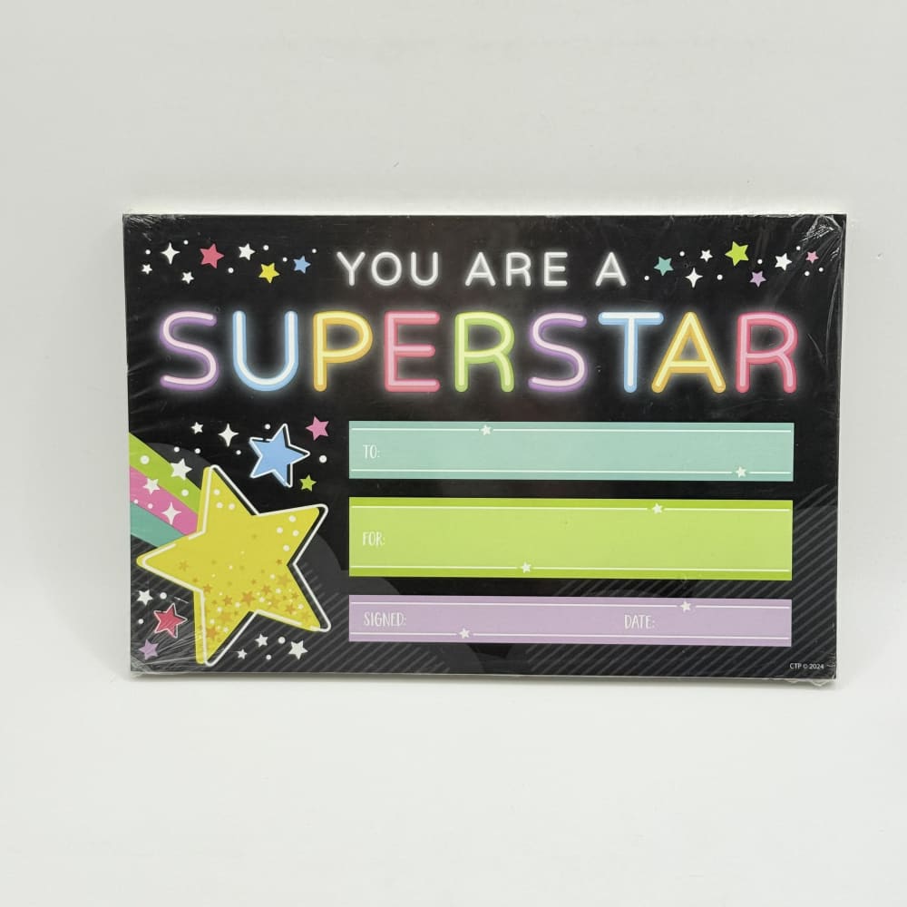 Creative classrooms 30 pack award certificate pack certificates for recognition & achievement - you are a superstar