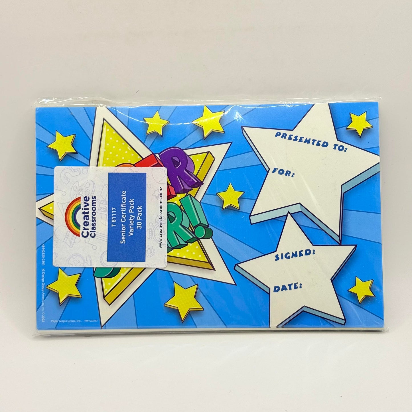 Creative classrooms 30 pack award certificate pack certificates for recognition & achievement - senior certificate