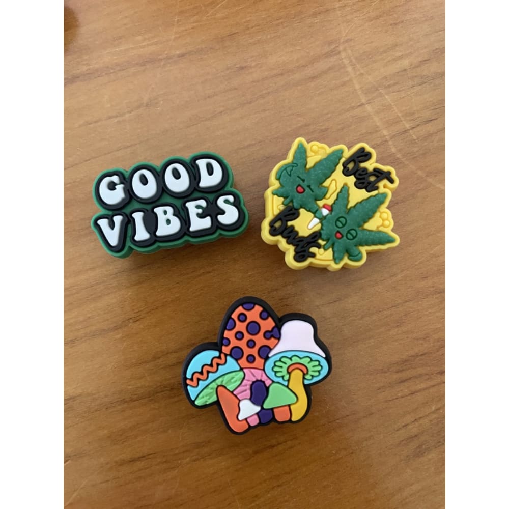 3x psychedelic vibes shoe charms - shoe accessories clogs - shoe accessories - shoe charms fashion accessories