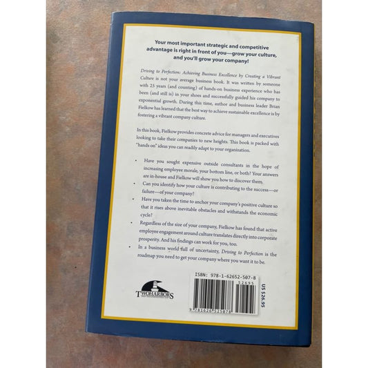 Driving to perfection: achieving business excellence by culture - print books book - business - condition: used