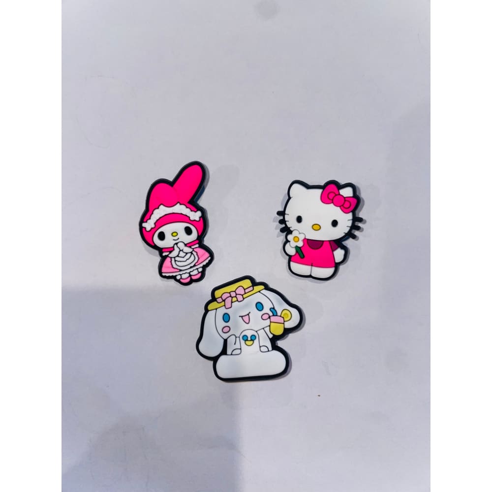3x cute hello kitty & kuromi shoe charms - hello kitty 2 - shoe accessories clogs - shoe accessories - shoe charms