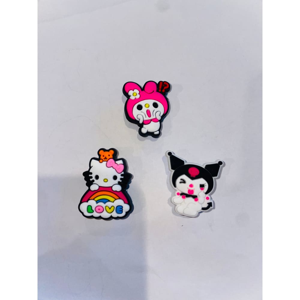 3x cute hello kitty & kuromi shoe charms - hello kitty 4 - shoe accessories clogs - shoe accessories - shoe charms