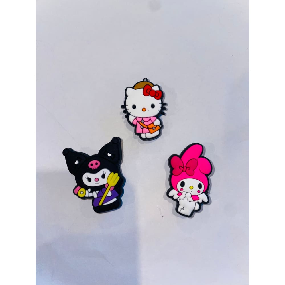 3x cute hello kitty & kuromi shoe charms - hello kitty 5 - shoe accessories clogs - shoe accessories - shoe charms