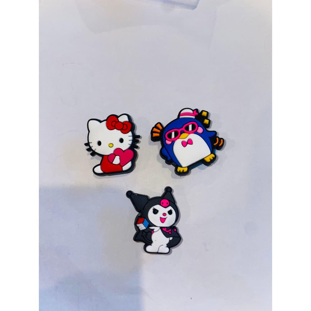 3x cute hello kitty & kuromi shoe charms - hello kitty 7 - shoe accessories clogs - shoe accessories - shoe charms