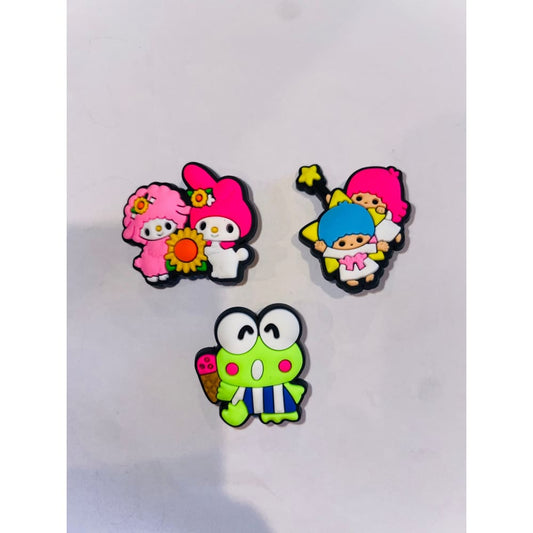 3x cute hello kitty & kuromi shoe charms - hello kitty and kurumi 2 - shoe accessories clogs - shoe accessories - shoe