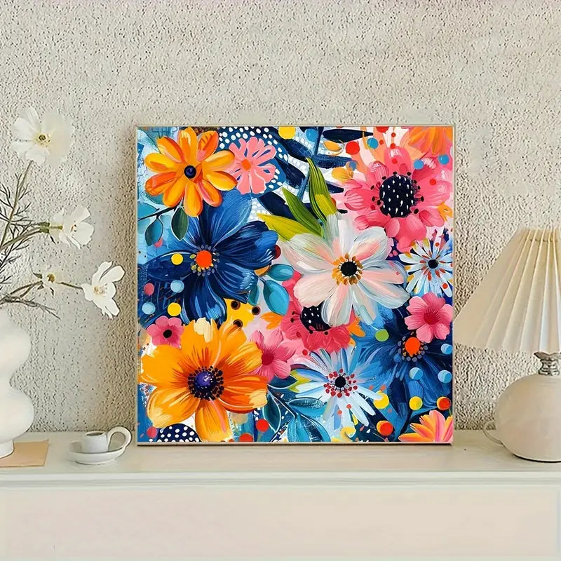 30×30 cm floral diamond art kit – full drill flowers - mosaic kits from google - what’s new crafts
