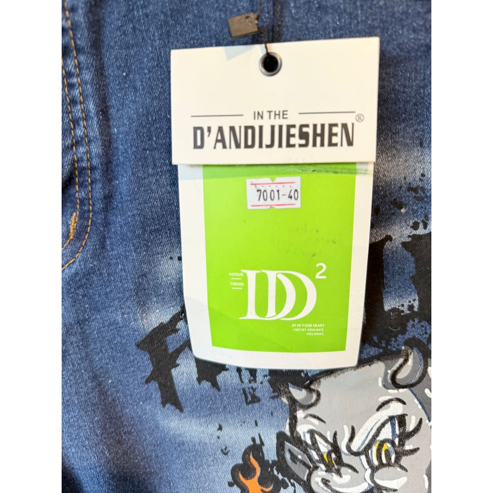 D’andijieshen size 40 men’s graphic denim shorts - denim shorts bottom women’s apparel
